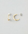 ダブルフープピアス ジルコニア コンビカラー