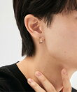 ダブルフープピアス ジルコニア コンビカラー