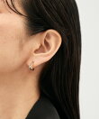 ダブルフープピアス ジルコニア コンビカラー