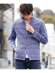 MK MICHEL KLEIN homme 【快適ストレッチ】カーディガン/ランダムスクリーン ミッシェルクランオム ニット カーディガン ブルー グレー ブラック【送料無料】