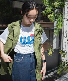 WEGO LADY'S ヴィンテージライクスポーツグラフィックT ウィゴー トップス カットソー・Tシャツ ネイビー ホワイト