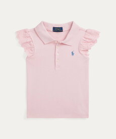 POLO RALPH LAUREN (ガールズ 2才~6才)アイレット ストレッチ メッシュ ポロシャツ ラルフローレン トップス ポロシャツ ピンク【送料無料】