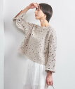 【SALE／50%OFF】UNITED ARROWS クロッシー エンブロイダリー ニットプルオーバー ユナイテッドアローズ トップス ニット ホワイト ブラック【送料無料】
