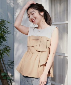 natural couture ビスチェドッキングトップス ナチュラルクチュール トップス その他のトップス ブルー ベージュ ブラウン ブラック【送料無料】