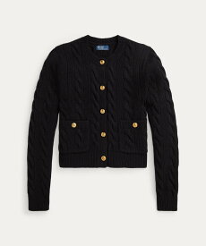 POLO RALPH LAUREN ケーブル ウールカシミヤ カーディガン ラルフローレン トップス カーディガン ブラック【送料無料】