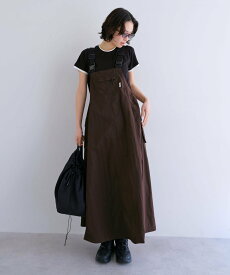 ANME UVカット 接触冷感 撥水加工 ナイロン ジャンパースカート ワンピース ANME アンメ アンドミー ワンピース・ドレス ワンピース グレー ネイビー ブラック カーキグリーン ブラウン【送料無料】