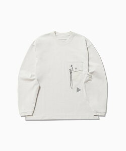 and wander heavy cotton pocket LS T �A���h�����_�[ �g�b�v�X �J�b�g�\�[�ET�V���c ���b�h �O���[ �u���b�N �J�[�L�O���[���y���������z