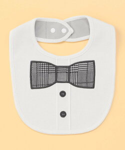 COMME CA ISM 蝶ネクタイデザインスタイ コムサイズム マタニティウェア・ベビー用品 スタイ・よだれかけ ホワイト