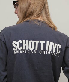 Schott 直営限定/LS T-SHIRT SCHOTT NYC/ロングTシャツ ショット ニューヨーク ショット トップス カットソー・Tシャツ ネイビー ブラック ベージュ【送料無料】