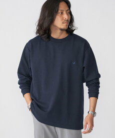 SHIPS MEN 【WEB限定】SHIPS:＜抗菌・防臭＞ワンポイント ロゴ バーズアイ クルーネック 長袖 Tシャツ シップス トップス カットソー・Tシャツ グレー ホワイト ネイビー ブラック【送料無料】