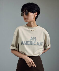SALON adam et rope' 【Americana(アメリカーナ) for SALON】別注ロゴTシャツ サロン アダム エ ロペ トップス カットソー・Tシャツ ベージュ ホワイト【送料無料】