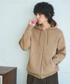 【SALE／50%OFF】UNITED ARROWS green label relaxing ウールミックス ジップ パーカー フーディ ユナイテッドアローズ グリーンレーベルリラクシング トップス スウェット・トレーナー ブラック ベージュ【送料無料】
