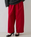 【撥水加工】アシメトリーストレッチツイルタックコクーンパンツ
