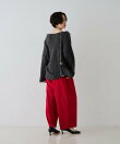 【撥水加工】アシメトリーストレッチツイルタックコクーンパンツ