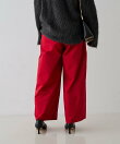 【撥水加工】アシメトリーストレッチツイルタックコクーンパンツ