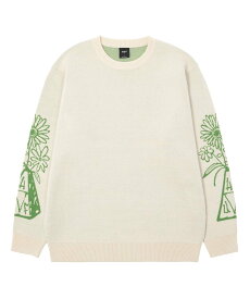 HUF TT HALLOWS SWEATER HUF ハフ セーター ハフ トップス ニット ホワイト グリーン【送料無料】