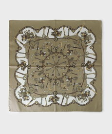 【SALE／30%OFF】OPAQUE.CLIP アンティーク柄スクエア大判スカーフ オペークドットクリップ ファッション雑貨 スカーフ・バンダナ オレンジ ベージュ ブラック