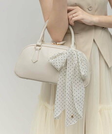 RANDA 2WAY スカーフ付きエンボスロゴボストンバッグ ランダ バッグ ボストンバッグ ブラウン ブラック ホワイト【送料無料】