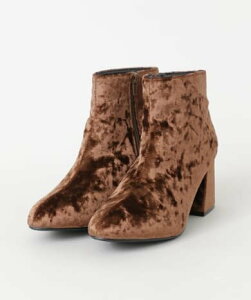 【SALE/70%OFF】SENSE OF PLACE チャンキーヒールベロアブーツ∴ センス オブ プレイス シューズ・靴 ブーツ ベージュ ブラック ブラウン