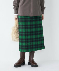【SALE／20%OFF】SHIPS Colors SHIPS Colors:起毛 チェック タイトスカート◇ シップス スカート ミディアムスカート ブラック グリーン【送料無料】