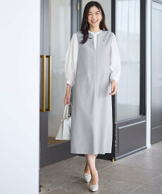 【SALE／30%OFF】ANY キーネックジャンスカ エニィ ワンピース・ドレス ジャンパースカート ブラック グレー【送料無料】