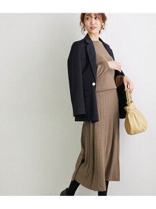 【SALE/10%OFF】ROPE' PICNIC クルーネックプリーツニットワンピース ロペピクニック ワンピース ワンピースその他 ブラウン ブラック グリーン【送料無料】