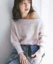 【miki監修】ラメヘアリーウールカシミヤ混オフショルニット