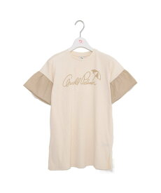 Arnold Palmer フリルスリーブTシャツ ワンピース【キッズ】 アーノルド パーマー トップス カットソー・Tシャツ ホワイト グリーン