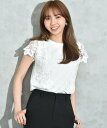 【SALE／50%OFF】INTERPLANET ミラノリブモチーフレースプルオーバー インタープラネット トップス カットソー・Tシャツ ホワイト ブラック