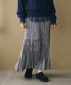 【SALE／50%OFF】BEAUTY&YOUTH UNITED ARROWS ポリエステル チンツプリーツ スカート ビューティー＆ユース　ユナイテッドアローズ スカート その他のスカート グレー ブラック ベージュ ホワイト【送料無料】
