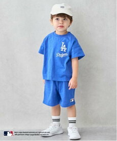【SALE／20%OFF】petit main 【MLB】カットソーセットアップ ナルミヤオンライン トップス アンサンブル ベージュ ブルー ネイビー