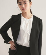 INDIVI 【通勤スーツ/洗える】ストレッチカラーレスジャケット インディヴィ スーツ・フォーマル セット…