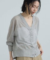 SALON adam et rope' ブライトラメVネックシアーカーディガン / UV対策・冷房対策 サロン アダム エ ロペ…