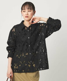 UNITED ARROWS green label relaxing レース シャツ ユナイテッドアローズ グリーンレーベルリラクシング トップス シャツ・ブラウス ブラック ホワイト【送料無料】