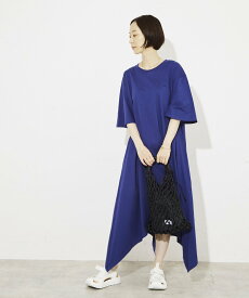 【SALE／30%OFF】CONVERSE TOKYO WOMEN STAR ASYMMETRY HALFSLEEVE DRESS コンバーストウキョウ ワンピース・ドレス ワンピース ブルー グリーン【送料無料】