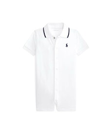 POLO RALPH LAUREN (ベビー)コットン インターロック ポロ ショートオール【返品不可商品】 ラルフローレン マタニティウェア・ベビー用品 ロンパース・カバーオール ホワイト【送料無料】