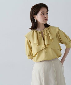 N. Natural Beauty Basic ケープリボンブラウス エヌ ナチュラルビューティーベーシック* トップス シャツ・ブラウス ホワイト イエロー ブルー【送料無料】