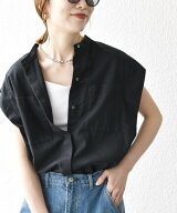 【SALE／40%OFF】SHIPS any SHIPS any:＜洗濯機可能＞リネン コットン バンドカラー フレンチスリーブ ポ…