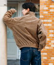 ウォッシュ加工 レザレッド スタンドカラー ジップアップ ショートブルゾン