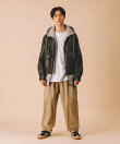 ウォッシュ加工 レザレッド スタンドカラー ジップアップ ショートブルゾン