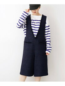 【SALE／40%OFF】IENA &NAVY ツィードサロペット◆ イエナ オールインワン・オーバーオール オーバーオール・サロペット ネイビー【送料無料】