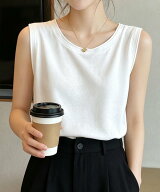 【SALE／30%OFF】miniministore ニットタンクトップ サイドスリット韓国風 ミニミニストア トップス ノー…