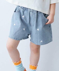 【SALE／23%OFF】devirock ハートと花がえらべる 刺繍 デニム ショートパンツ 子供服 キッズ 女の子 26SS デビロック パンツ ジーンズ・デニムパンツ ブルー ネイビー ブラック