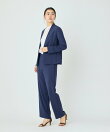 バックサテンストレートパンツ