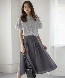 【SALE／20%OFF】組曲 カラーボイル フレアスカート クミキョク スカート ロング・マキシスカート ネイビー グレー グリーン ブルー ピンク【送料無料】