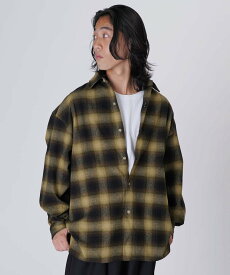 Aphlotus アプロタス オーバーサイズオンブレチェックシャツ アプロタス トップス シャツ・ブラウス ブラウン ベージュ【送料無料】