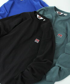 BEN DAVIS / WHITE LABEL 【BEN DAVIS(ベンデイビス)】LONG SLEEVE POCKET TEE(REGULAR) /ピスネーム ポケット ロンT ワンポイント 長袖 ナバル トップス カットソー・Tシャツ ブラック グレー ホワイト カーキ グリーン ブルー パープル