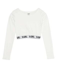 【SALE／30%OFF】X-girl LOGO CROPPED L/S TOP トップス X-girl エックスガール トップス カットソー・Tシャツ ブラック カーキ ホワイト【送料無料】