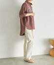花柄刺繍半袖シャツ【SUM1 STYLE】