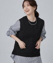 【SALE／15%OFF】SHOO・LA・RUE 【2点セット/S-LL】着回し自在 スポンディッシュニットベスト&フレアシャツ シューラ…
